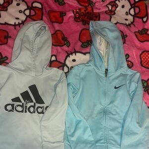 Multiples Kids Hoodies - Light Blue and White
